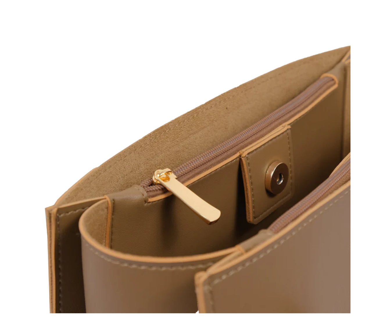 Baghaust coffee zipper shoulder bag with long handle