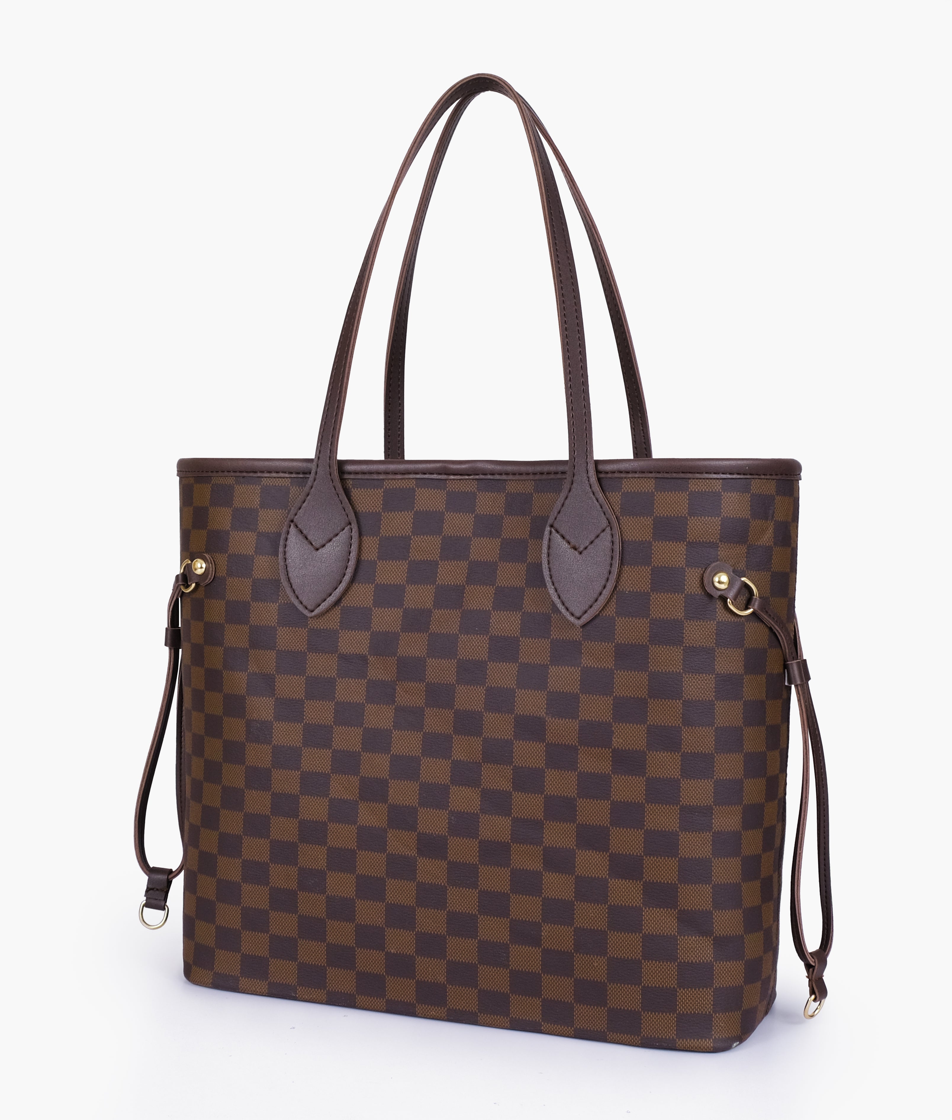 Baghaust dark brown checkered neverfull two piece set