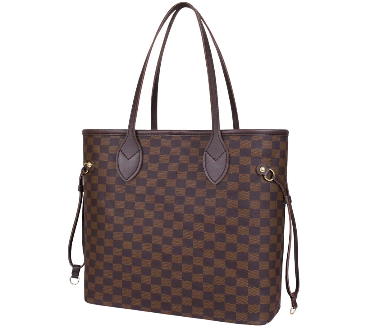 Baghaust dark brown checkered neverfull two piece set