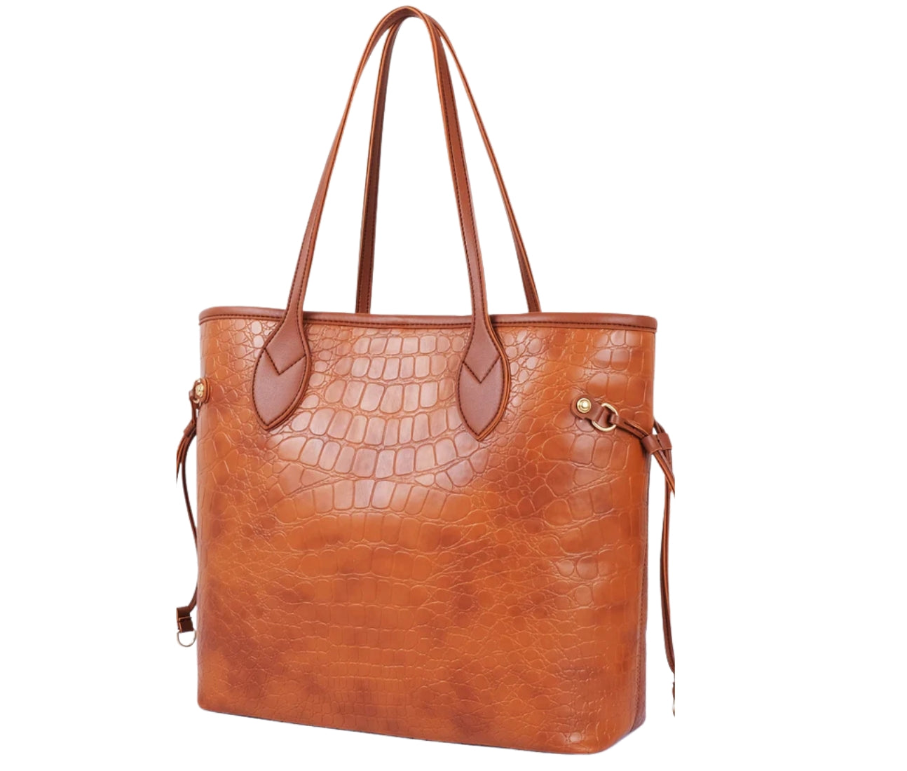 Baghaust brown crocodile neverfull two piece set