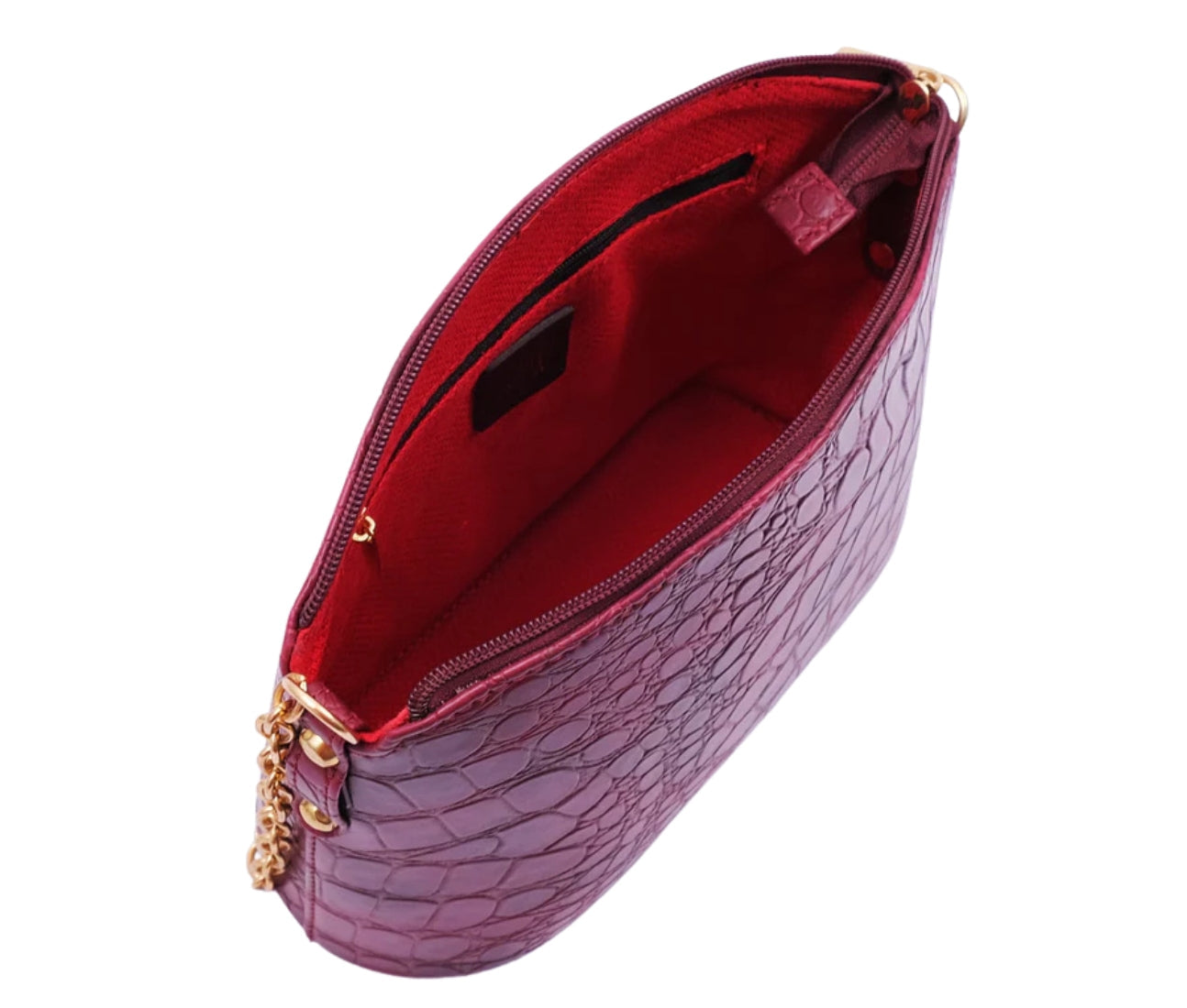 Baghaust burgundy crocodile neverfull two piece set