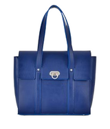 Blue carry-all satchel Elegant Workplace Handbag