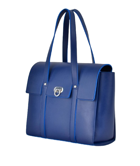 Blue carry-all satchel Elegant Workplace Handbag