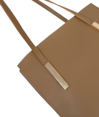 Coffee zipper Elegant shoulder bag with long handle