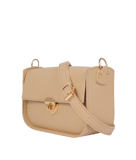 Off-white saddle Crossbody Elegant bag with twist lock