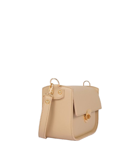 Off-white saddle Crossbody Elegant bag with twist lock